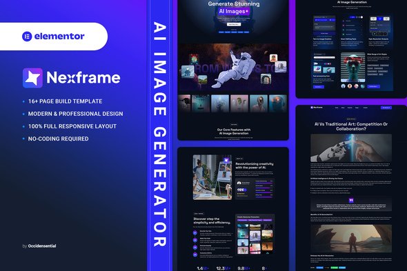 Nexframe – kit de modelo de elementador de gerador de imagem AI