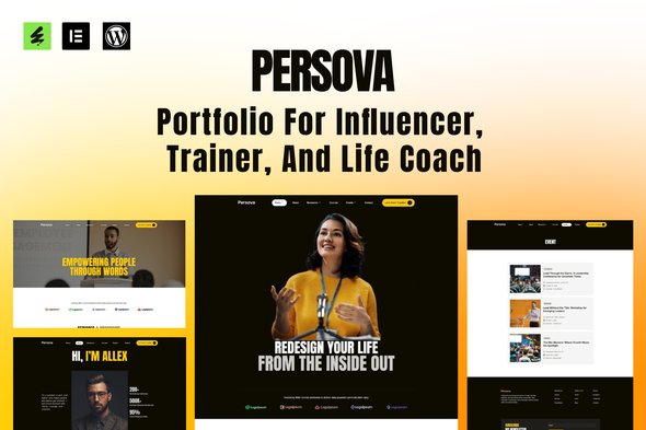 Persova – Kit de modelo Elementor de portfólio de influenciadores